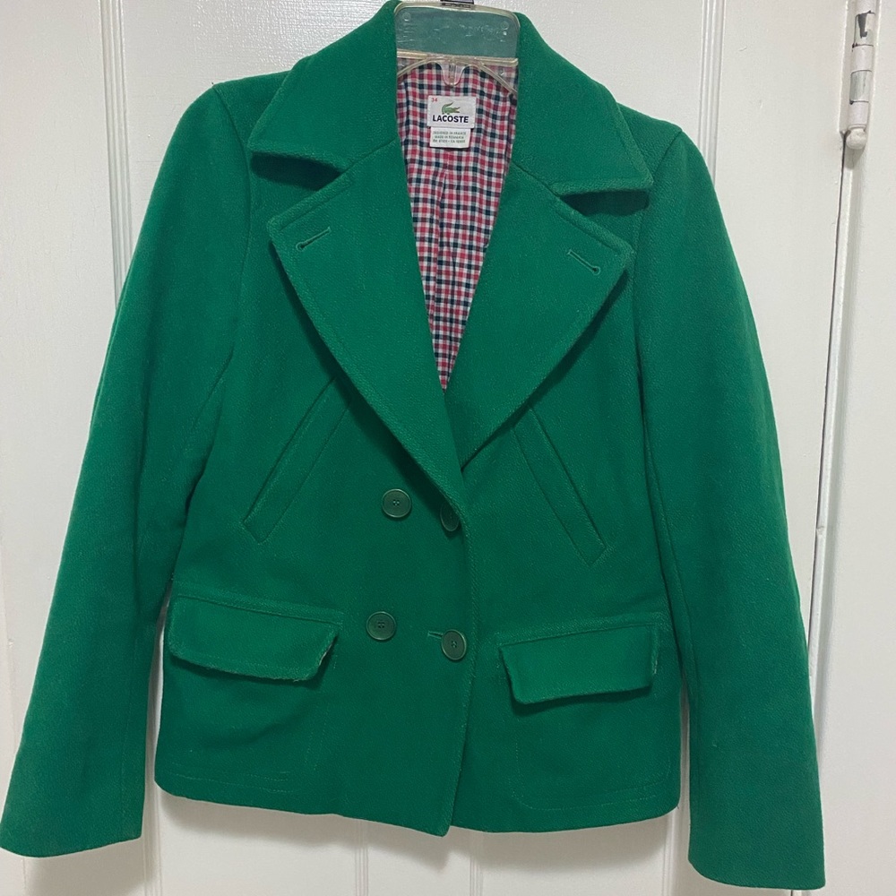 Kelly Green Lacoste Pea Coat
